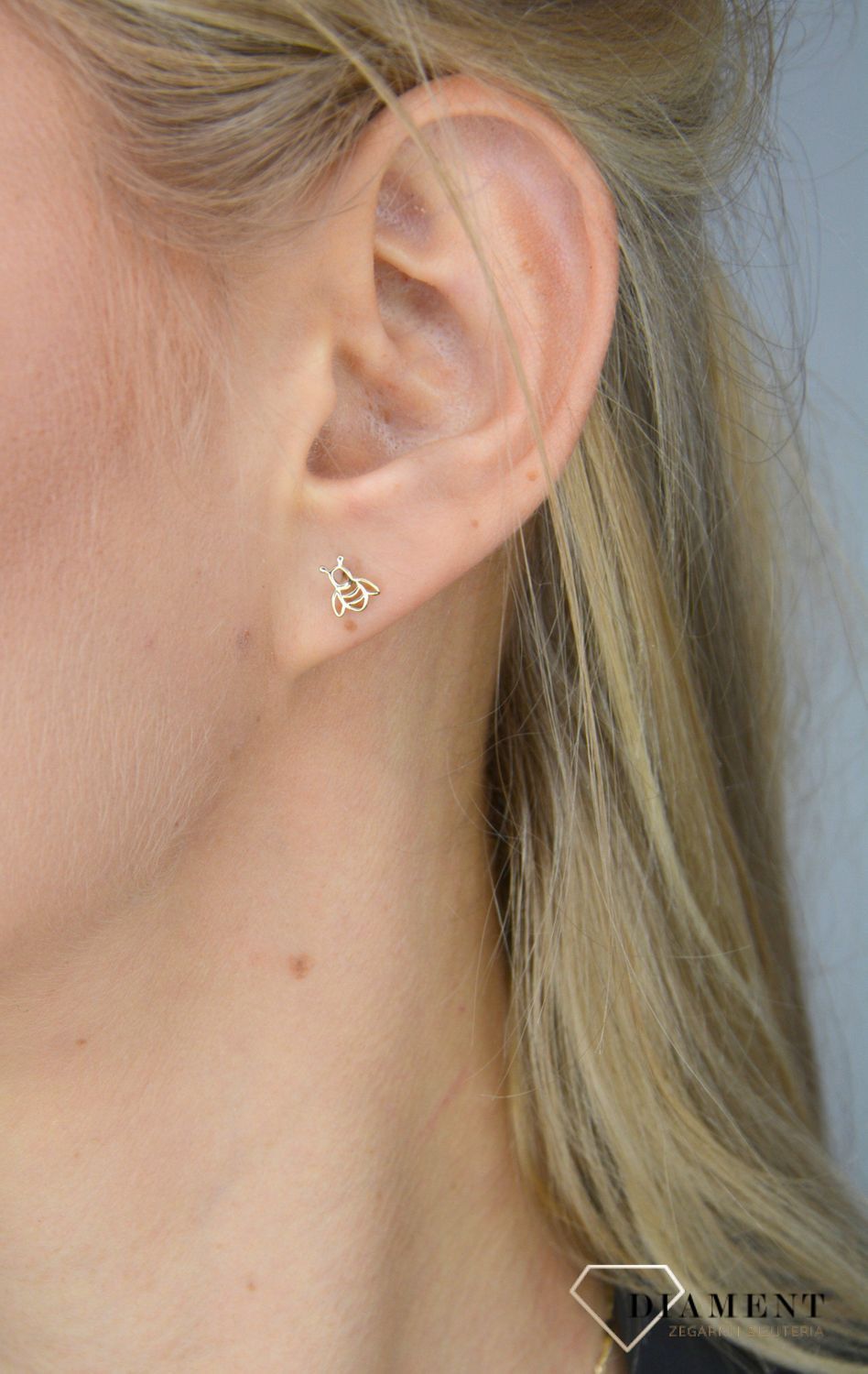 Złote kolczyki dla dziewczynki 333 pszczoła KL 8076 333.jpg